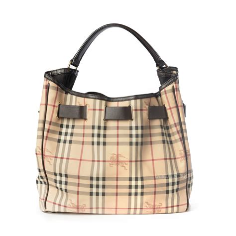 burberry medium haymarket check belted hobo bag